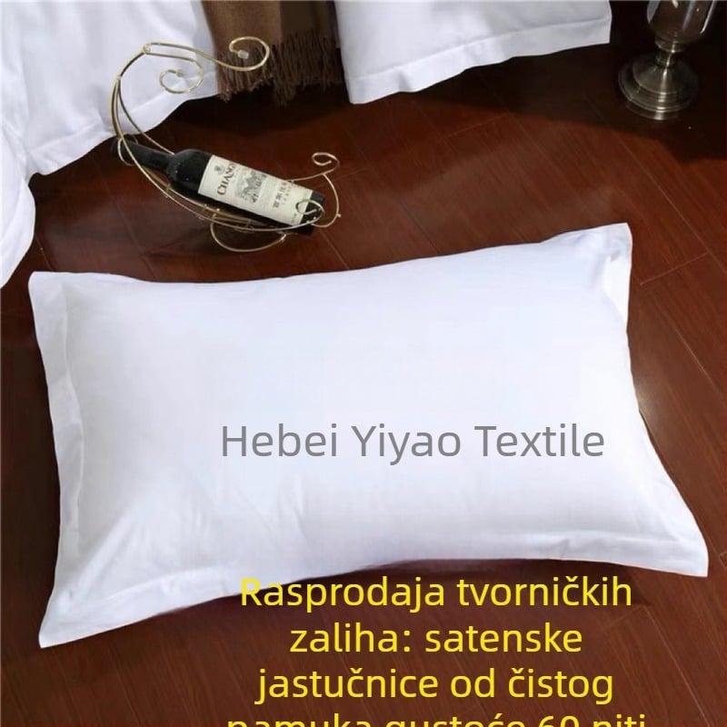 10 kom navlaka za jastuke od 100% pamuka, bijeli satenski navlaci za hotele i pansione, 60-count, debeli