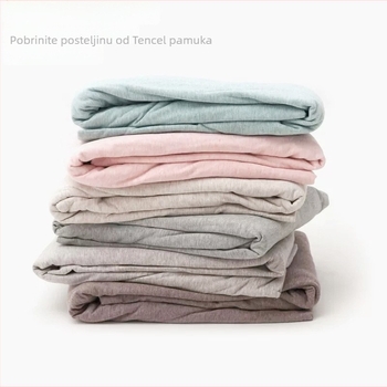 Prekrivač za posteljinu od 100% pamuka, pleteni materijal, reaktivno bojanje, moderni minimalistički stil, mogućnost prilagođavanja