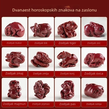 Ankleta od cinnabara, unisex, ručno pletena, motiv životinja/zodijak, pakiranje u pojedinačnom pakovanju