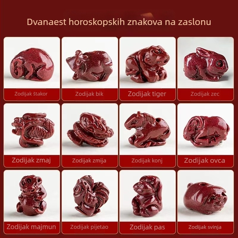 Ankleta od cinnabara, unisex, ručno pletena, motiv životinja/zodijak, pakiranje u pojedinačnom pakovanju