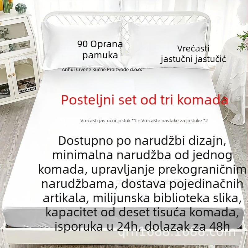 Prilagođeni set od 3 dijela plahte s 3D digitalnim printom, materijal: kemijska vlakna; tkanina: tiskana, brušena, obična tkanina