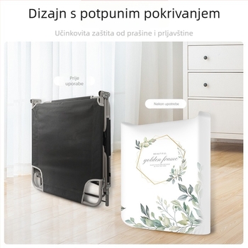 Sklopivi pokrov protiv prašine za sklopivi krevet – elastični rub, materijal: svila s cvjetnim uzorkom, reaktivno ispisivanje, uzorak 69850, Univerzalni stil