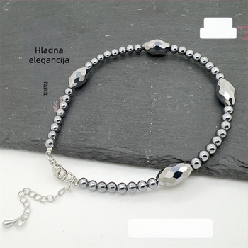 Anklet u korejskom stilu sa prirodnim Terahertz energijskim kamenom, Cold Goose Jewelry; porijeklo Guangzhou; proizvodni broj 3131123123