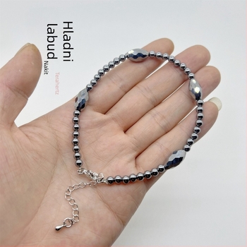 Anklet u korejskom stilu sa prirodnim Terahertz energijskim kamenom, Cold Goose Jewelry; porijeklo Guangzhou; proizvodni broj 3131123123