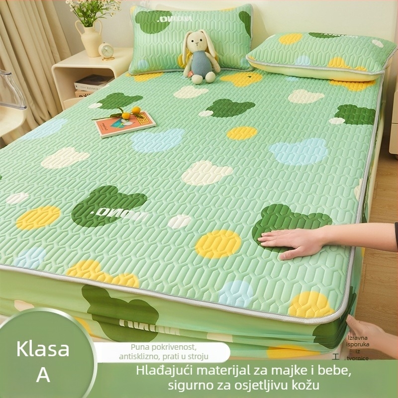 Navlaka za krevet od Ice Silk materijala, jednofarban uzorak, reakcijsko bojanje, potpuno pokrivenje, oznaka artikla F989776HM5SSTH