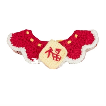 Božićni pleteni šal za kućne ljubimce - šareni blok uzorak, vuneni materijal, za mačke i pse, zima, sladak stil