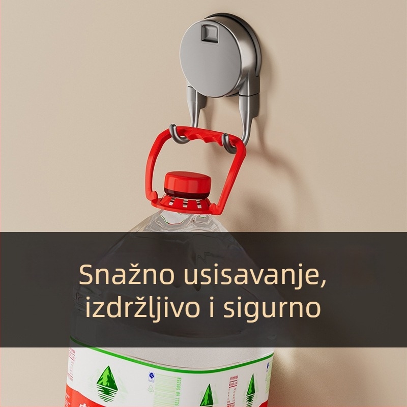 Držač papirnatih ubrusa s dvostrukim kukicama i vakuum držačem — višenamjenski za WC, kuhinju i kupaonicu