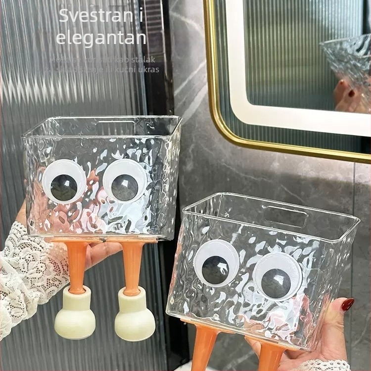 Stenska kutija za pohranu ručnika za lice, PET plastika, odvodni odjeljak, anime uzorak, 200 g