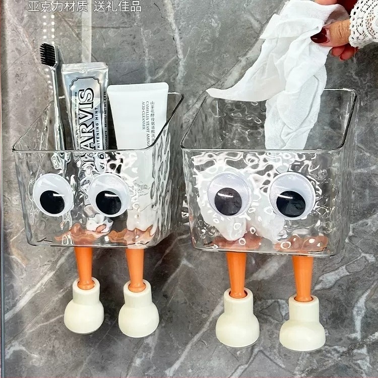 Stenska kutija za pohranu ručnika za lice, PET plastika, odvodni odjeljak, anime uzorak, 200 g