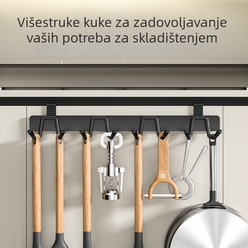 Nerđajući čelik – držač za kuhinjska vrata, bez bušenja, držač posuđa (žlice i lopatice)