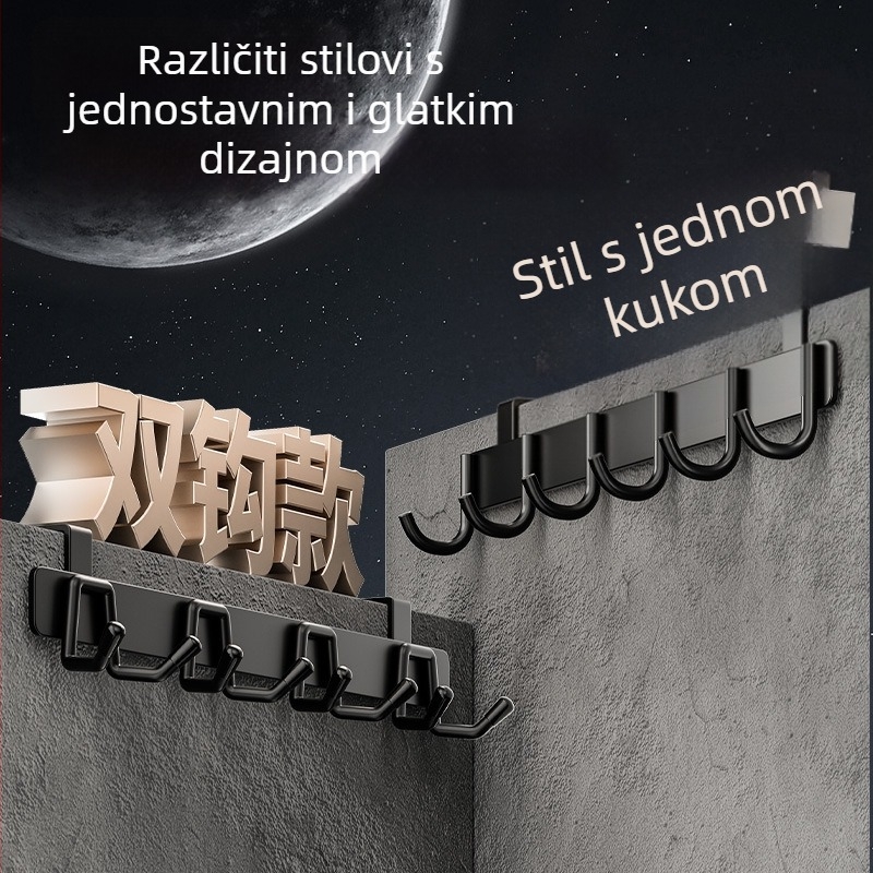 Nerđajući čelik – držač za kuhinjska vrata, bez bušenja, držač posuđa (žlice i lopatice)