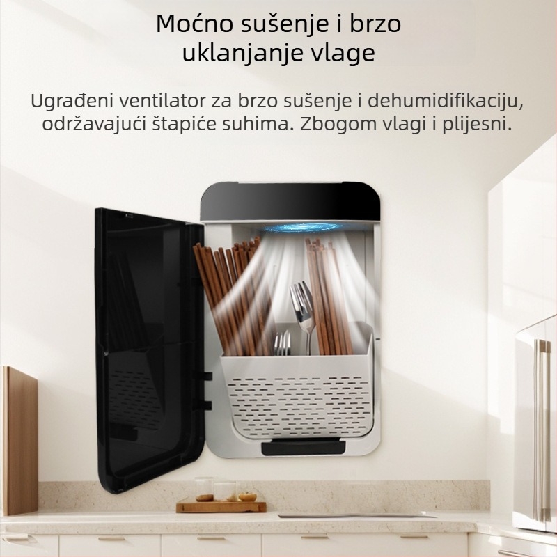 Automatski sterilizator za štapiće, minimalistički dizajn, UV brzo sušenje, zidni nosač, plastični