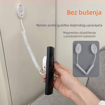 Zidni magnetski držač daljinskih upravljača za TV i klima-uređaj, s užetom protiv gubitka