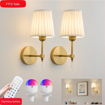 Zidna svjetiljka s bežičnim punjenjem | abažur od platna, E27 utičnica, napon ≤36 V, punjiva žarulja uključena