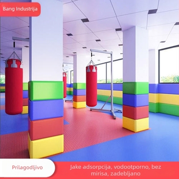 Meko obloženo pozadinsko zidno za dvoranu Taekwondo / borilačkih vještina – zidni stubovi za zaštitu, koža + pjena + donja pločica, prilagodljiva površina, moderan minimalistički stil, Yangbang