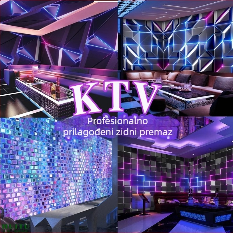 3D KTV tema soba zidno platno – tapet sa zvjezdanim nebom, otporno na mrlje, sintetičko vlakno, 3 sloja, dekor karaoke bara