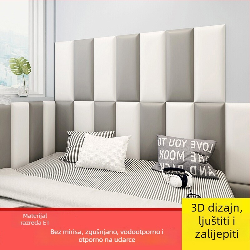 Mekani zidni zaštitni jastučić za dječju sobu, zaštita od sudara, samoljepljiva pozadina, moderan minimalistički stil, jednobojni uzorak, Bang, pogodno za dnevni boravak, spavaću sobu i radnu sobu