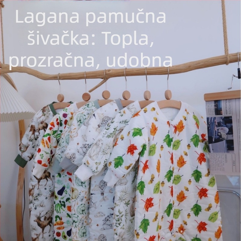 Zimska bebinska vreća za spavanje od vlakana bambusa, tanko punilo od pamuka, s odijeljenim nogama, dizajn protiv udaranja