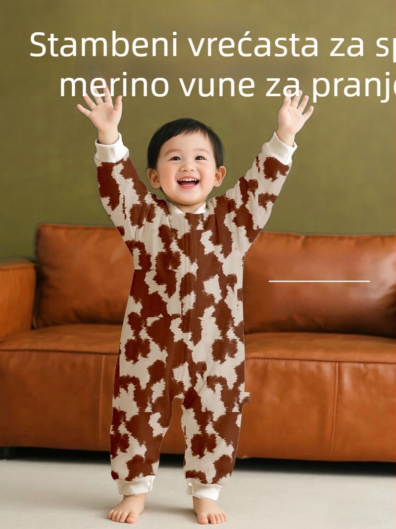 Dječji spavaći vreć s Merino vunom i Lenzing Tencelom, strojno pranje; nadjev: vuna + vlakna regenerirane celuloze; podstava Shea; dizajn s odvojenim nogama; sve sezone; za bebe i malu djecu (0–6 godina)