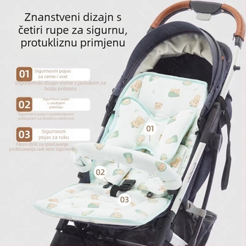 Nan baby Podmetač za sjedalo dječjeg kolica — pamuk + svila + led svila, prozračni rashladni jastučić, pogodno za dob 0–1 godina, mogućnost prilagodbe obrade
