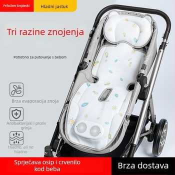 Ambien Dječji prozračni jastučić za sjedište u kolici – 0-4 godine, poliester/polipropilen/ABS