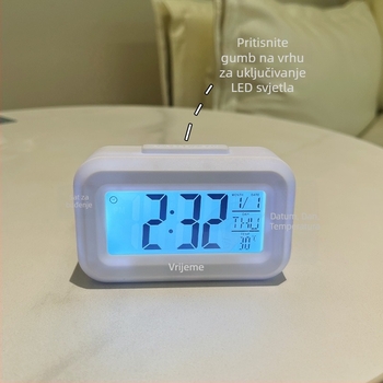Budilnik — mini elektronički timer za djecu i studente, stolni sat i kuhinjski časovnik, LCD zaslon, kalendar, odbrojavanje, termometar, pozadinsko osvjetljenje