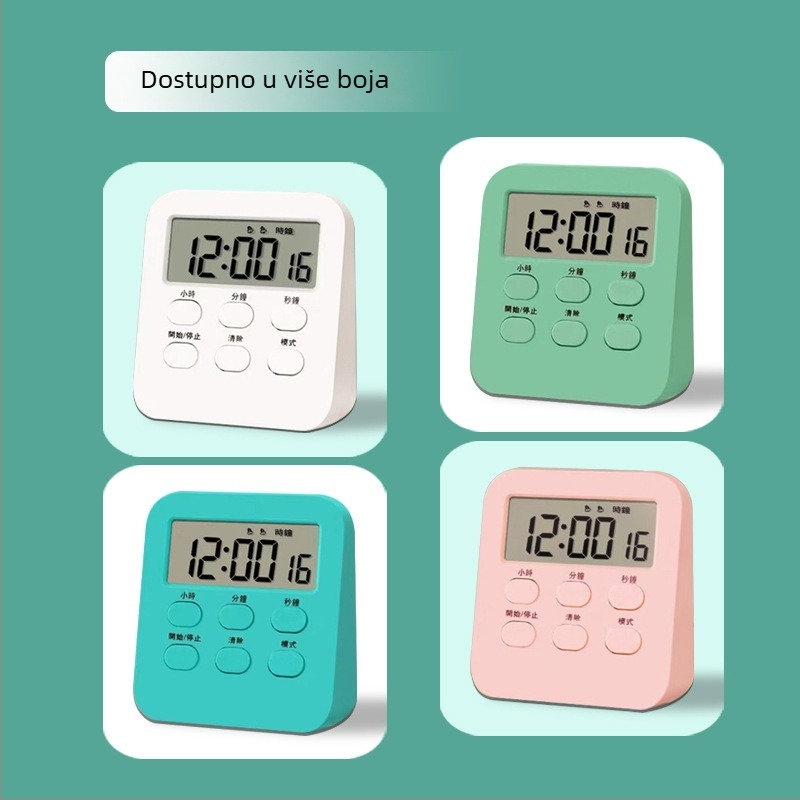 Dva u jednom budilnik i kuhinjski timer za djecu i učenike, LCD prikaz, alarm i odbrojavanje, model s bazom 288