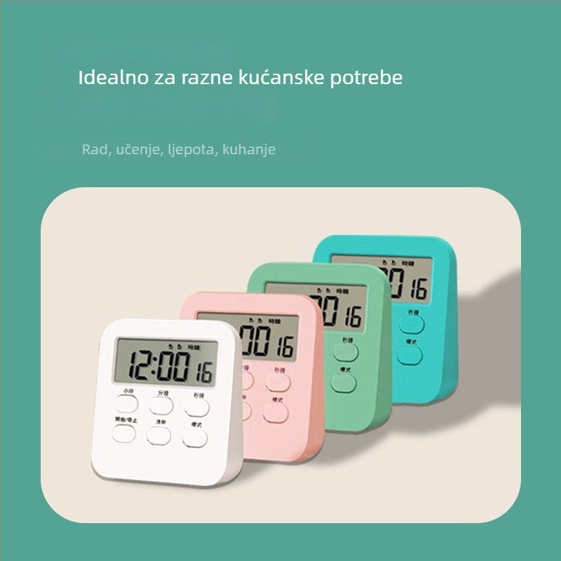 Dva u jednom budilnik i kuhinjski timer za djecu i učenike, LCD prikaz, alarm i odbrojavanje, model s bazom 288