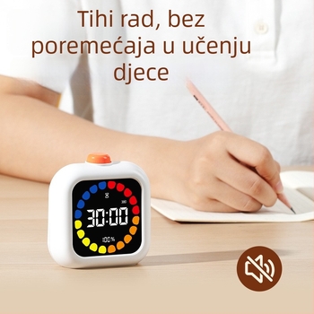 Deli LE110 Vizualni odbrojivač vremena s budilicom za učenje, LED numerički prikaz, Elektronički mehanizam, ABS kućište, Vanjski izvor napajanja