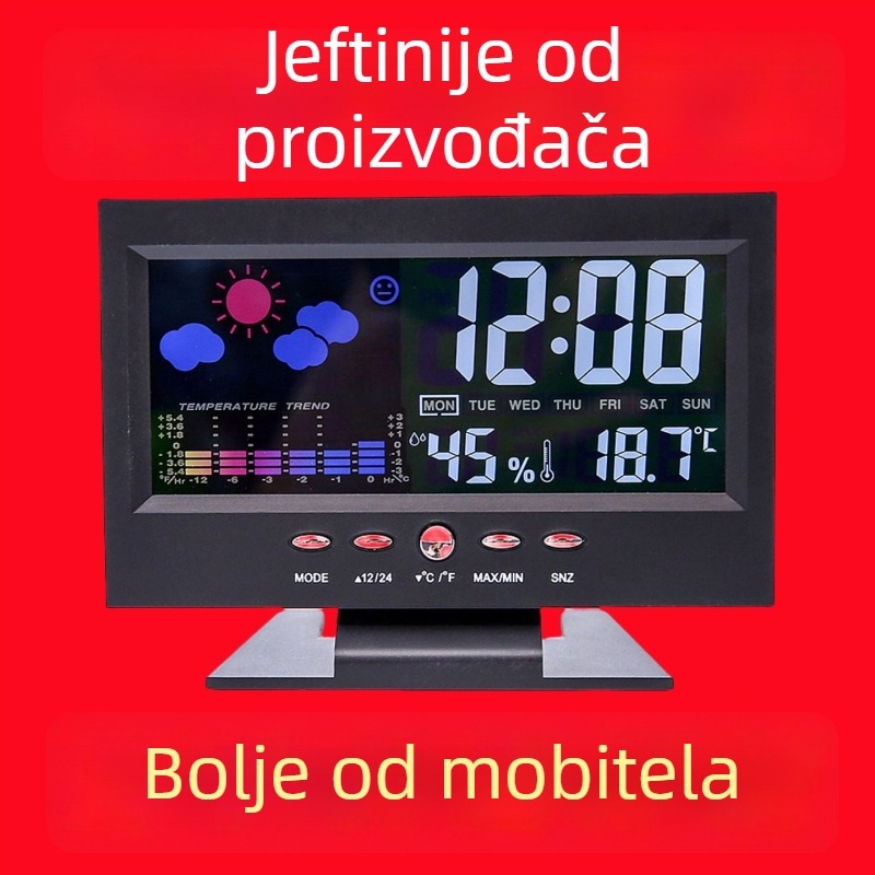 Stolni sat na baterije, kućište i brojčanik od plastike, moderni minimalisticki stil