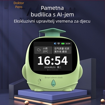 Q1 inteligentni alarmni sat s AI glasovnim asistentom, LED zaslonom, tajmerom i noćnim svjetlom za priče za lakše zaspivanje