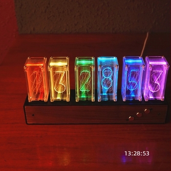 Light Song dvostrani LED sat s osvijetljenim brojevima, kućište od smole, brojčanik od organskog stakla, moderni minimalistički stolni sat, debljina 15 mm ili više