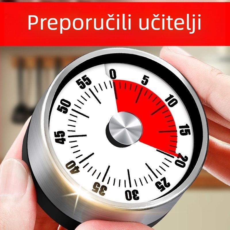 Kuhinjski timer s magnetom, elektronički timer od aluminijske legure, LED zaslon, napaja se suhim baterijama