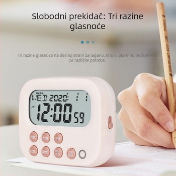Višenamjenski tajmer za učenje i kuhinju – elektronički pogon, LCD zaslon, napajanje baterijom, ABS kućište, kvadratni oblik