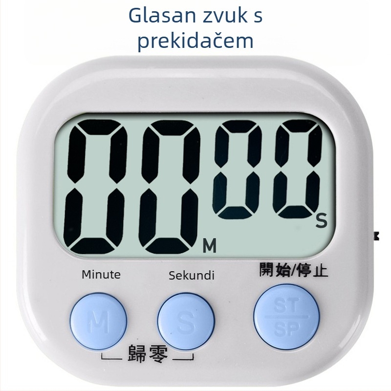 Kuhinjski timer s mehaničkim pogonom, analogni zaslon s kazaljkom, baterijsko napajanje, okrugli dizajn, odbrojavanje upozorenje