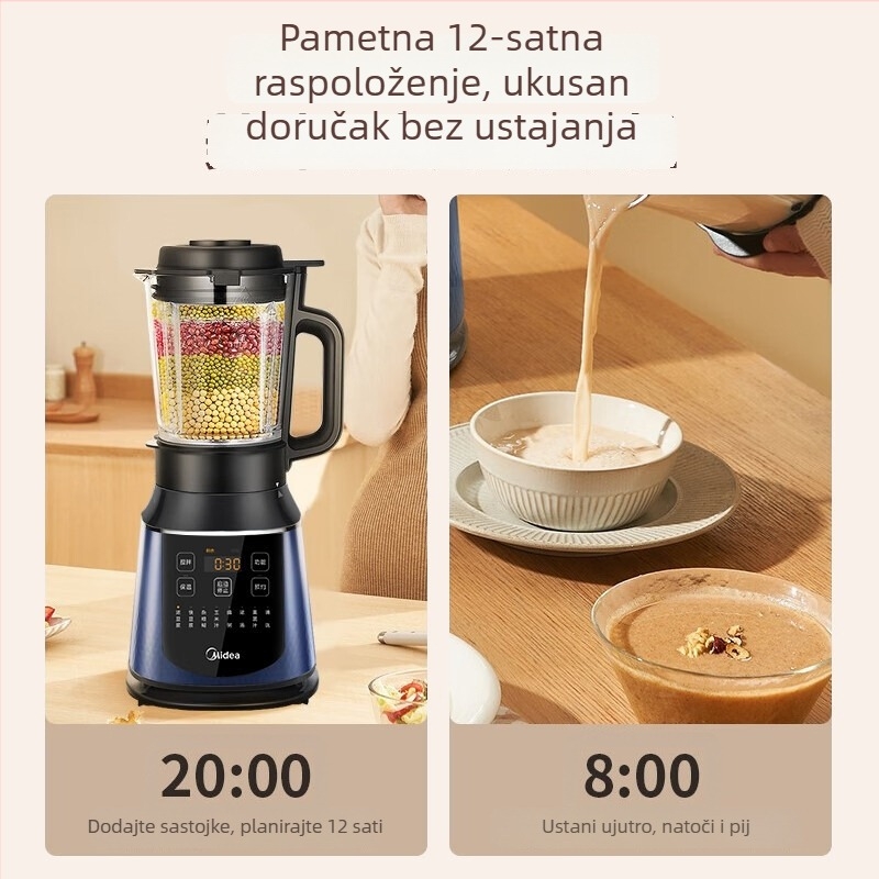 Blender s tehnologijom lomljenja stijenki – veliki kapacitet, nehrđajući čelik, 8 oštrica, 1.75L, višenamjenski: priprema sojinog mlijeka, sokova i hrane