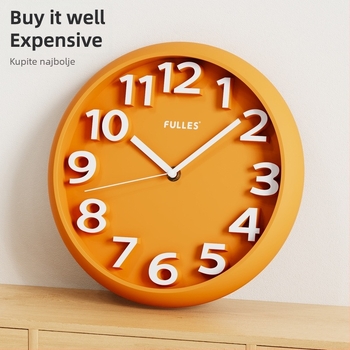 Zidni sat F333, kružnog oblika, moderan dizajn, glatko kretanje sekundne ruke, Eshida mehanizam, napajanje baterijom, plastično kućište
