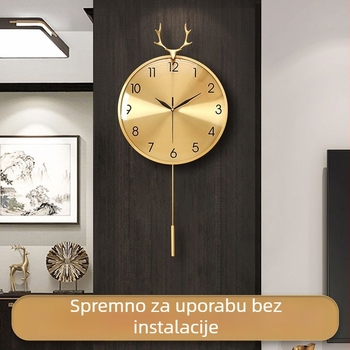 Zidni sat za dnevni boravak, kvarcni mehanizam, tih rad, montaža bez bušenja, okruglo plastično kućište