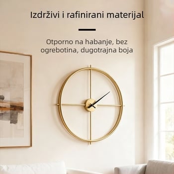 Odik zidni sat, Španjolski minimalistički umjetnički stil, tih pogon s glatkim kretanjem, kružni metalni brojčanik i kućište, baterijsko napajanje, prikaz pokazivača i LED