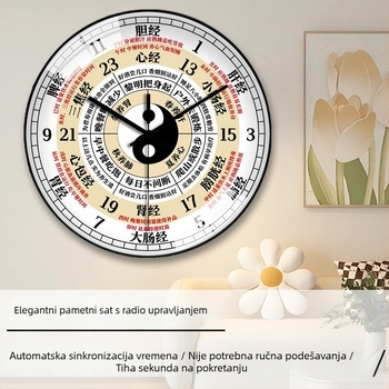 Wellness zidni sat s tihim kvarcnim mehanizmom – kreativan dizajn, montaža bez bušenja za salone ljepote i trgovine tradicionalne kineske medicine