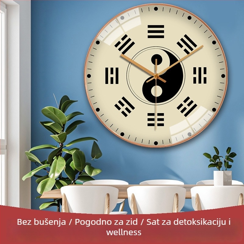 Wellness zidni sat s tihim kvarcnim mehanizmom – kreativan dizajn, montaža bez bušenja za salone ljepote i trgovine tradicionalne kineske medicine