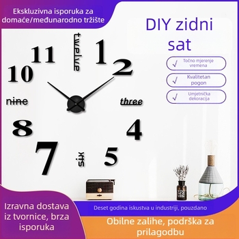 Zidni sat s 3D akril dekorativnim dizajnom, kružni brojčanik, Seiko 5168S mehanizam, analogni + LCD prikaz, svjetsko vrijeme