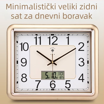 Zidni sat, veliki kvadratni elektronički, tih rad, vječni kalendar, kvarcni pogon