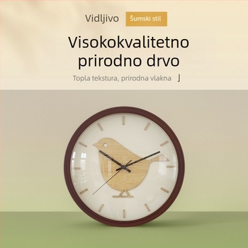 Jednostavan i sladak životinjski zidni sat, okrugli dizajn u nordijskom stilu, baterijski kvarcni mehanizam