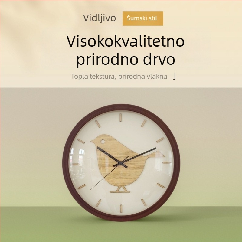 Jednostavan i sladak životinjski zidni sat, okrugli dizajn u nordijskom stilu, baterijski kvarcni mehanizam