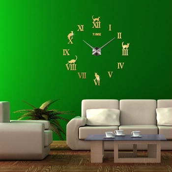 Okrugli zidni sat s ogledalom sprijeda, jednostrana kvarcna mehanizam, metalno kućište, metalni brojčanik, dekorativni zidni sat