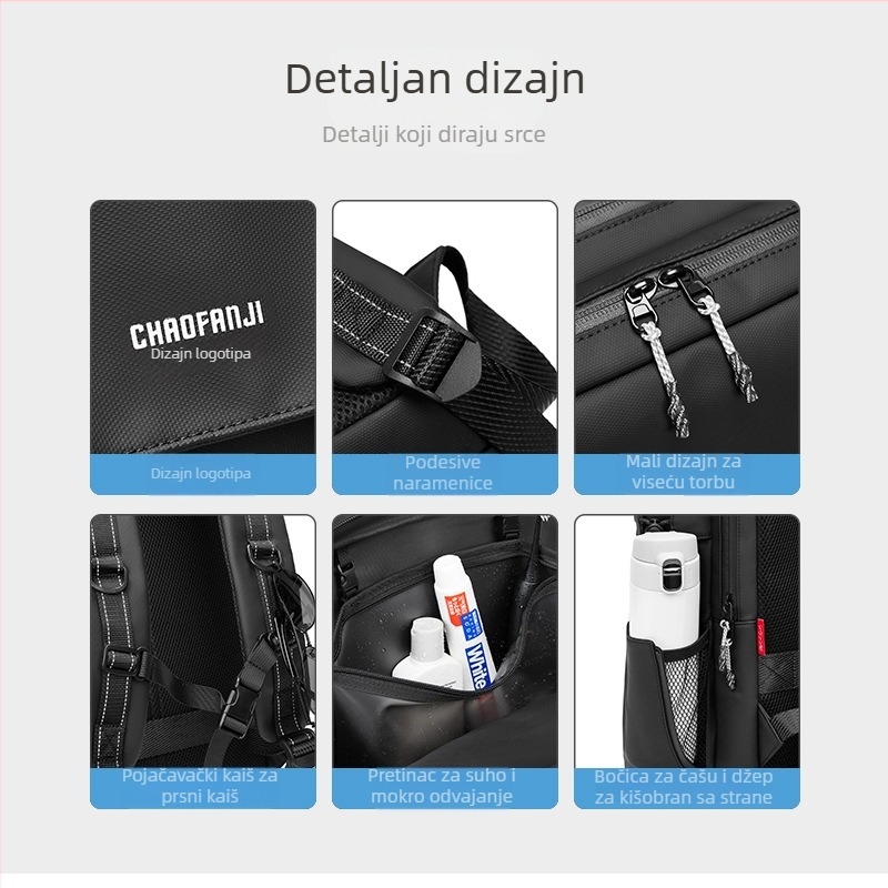 Ruksak - Unisex, gradski minimalistički stil, vodootporan PU materijal, kompatibilan s 14-inčnim prijenosnikom, kapacitet ispod 20 L