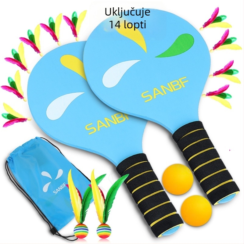 Raketa za badminton, baza od topolovog drveta, pravi udarac, prilagođeno obrađivanje, tiskano logo