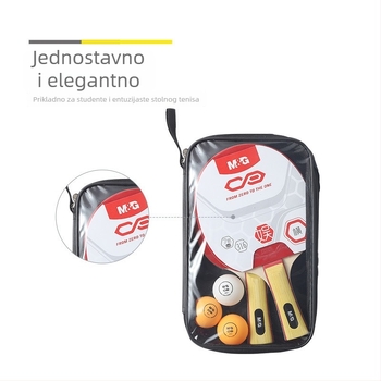 Set reketa za stolni tenis (2 komada) s torbom i 3 loptice — trening rekete, drveni list, anti-lepljiva guma, direktni udar, pogodno za stolni tenis i badminton