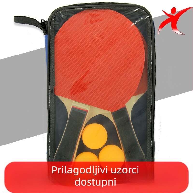 Set reketa za stolni tenis za trening: Dvije rekete i tri loptice, Penhold i Shakehand držanje, Marka Xinchang, Materijal oštrice: Poplar, Vrsta gume: Positive glue, Vrsta reketa: Bočni udar